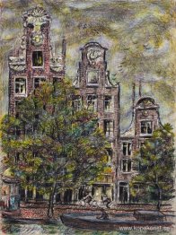 Utsikt från Hotel Window, Prinsenstraat Amsterdam, Holland