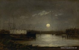 Untitled (Månen över en hamn)