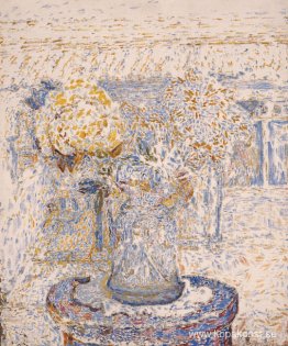 Vas med blommor (mörka färger)