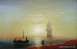 Solnedgången på havet