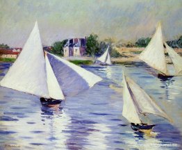 Segelbåtar på Seine vid Argenteuil