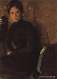 Porträtt av Y.E. Kustodieva