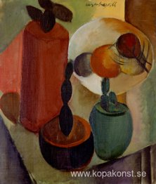 Stilleben med tre krukkaktusar