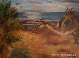 Opal Coast sanddyner vid solnedgången