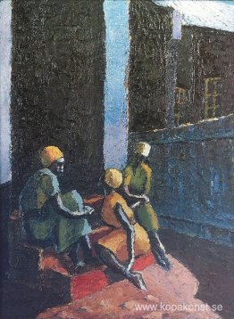 TRE KVINNOR PÅ TRAPPEN