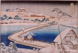 Pontonbron vid Sano i provinsen Kozuka
