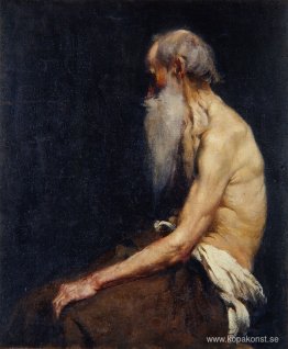 Sitter naken gubbe