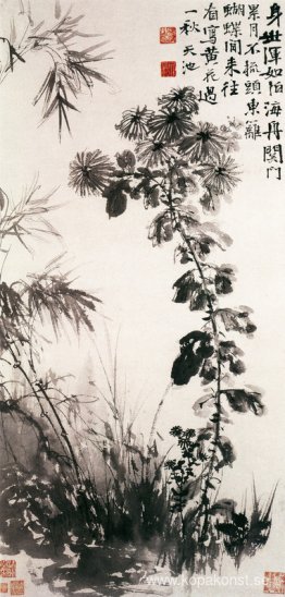 Krysantemum och bambu
