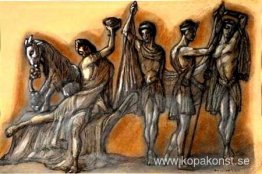 Kostymstudier med mytologiska figurer för balett "Dionysus" av G