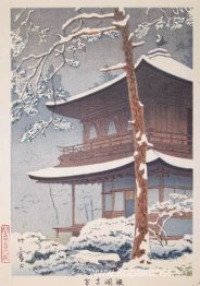 Snö vid Ginkakuji