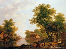 Landskap med flod nära Dordrecht