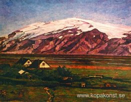 Gården Múlakot i Fljótshlíð, södra Island