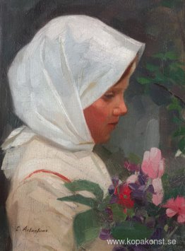 Flicka Med Blommor
