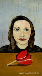 Kvinna med en tulpan