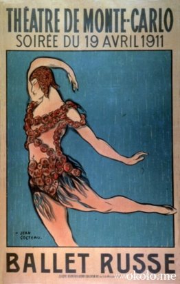 Affisch för Ballet Russe-säsongen 1911 som visar Nijinsky i kost