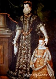 Porträtt av Diane d'Andouins och hennes dotter