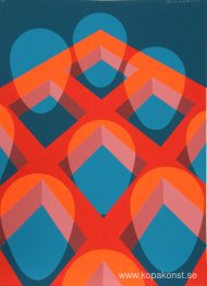 Untitled - Faces in a Grid (röd och blå)