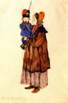 Sjuksköterska och barn. Kostymdesign