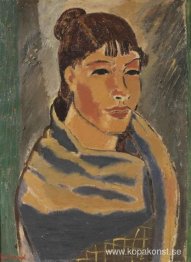 Flicka med blå halsduk