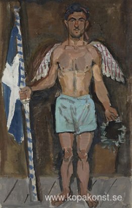 Evgenios Spatharis som en ängel vid Athanasios Diakos apoteos