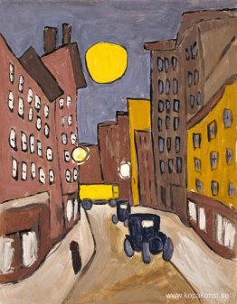 Harlem Street Scene med fullmåne