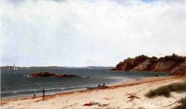 Utsikt över stranden i Beverly, Massachusetts