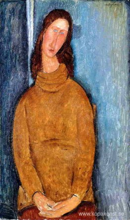 Jeanne Hebuterne i en gul tröja