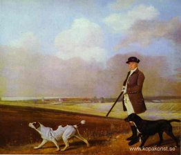 Sir John Nelthorpe, 6:e baronet ute och skjuter med sina hundar