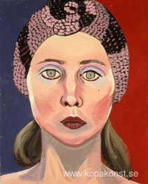 Självporträtt i stickad mössa