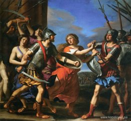Hersilia som skiljer Romulus och Tatius