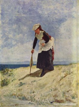 Kvinna på stranden