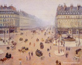 Avenue de l'Opera, Place du Thretre Francais Dimmigt väder