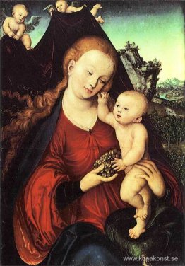 Madonna och barn med en klase druvor