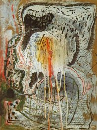 Naken kvinna i en fåtölj