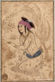 Ungdom som knäböjer och håller fram en vinkopp