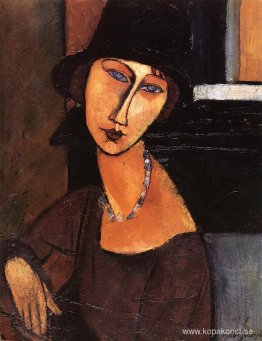 Jeanne Hebuterne med hatt och halsband