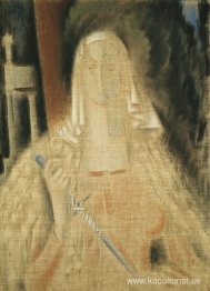 La temperanza, kvinna som håller en kniv