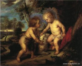 Kristusbarnet och spädbarnet St. John efter Rubens