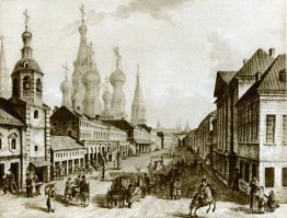 Vy över Moskvoretskaya Street, Zaryadye, Moskva