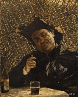 En präst som dricker vin