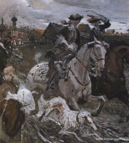 Peter II och prinsessan Elizabeth Petrovna rider till hundar