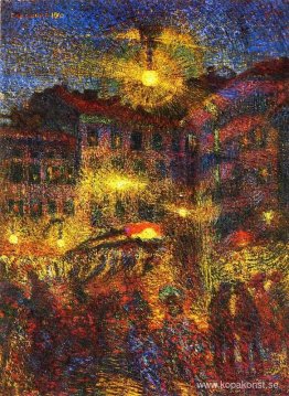 Natt På Piazza Beccaria I Milano