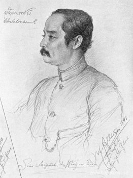 Porträtt av Phra Maha Chulalongkorn (Rama V.), kung av Siam