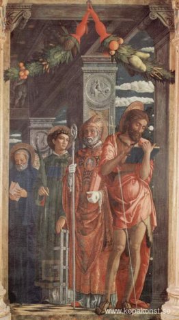 Altartavla av San Zenos i Verona, högra panelen av St. Benedict,
