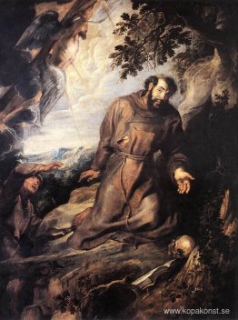 St Francis av Assisi tar emot Stigmata
