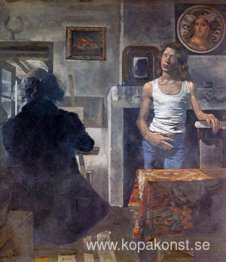 Självporträtt av målare med sin modell