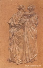 Studie av två kvinnliga figurer