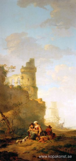 Italienskt landskap med ruin