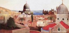 Utsikt över Döda havet från Temple Square i Jerusalem
