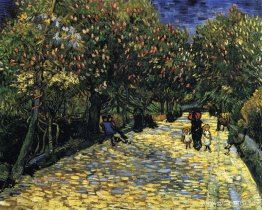 Aveny med blommande kastanjeträd vid Arles